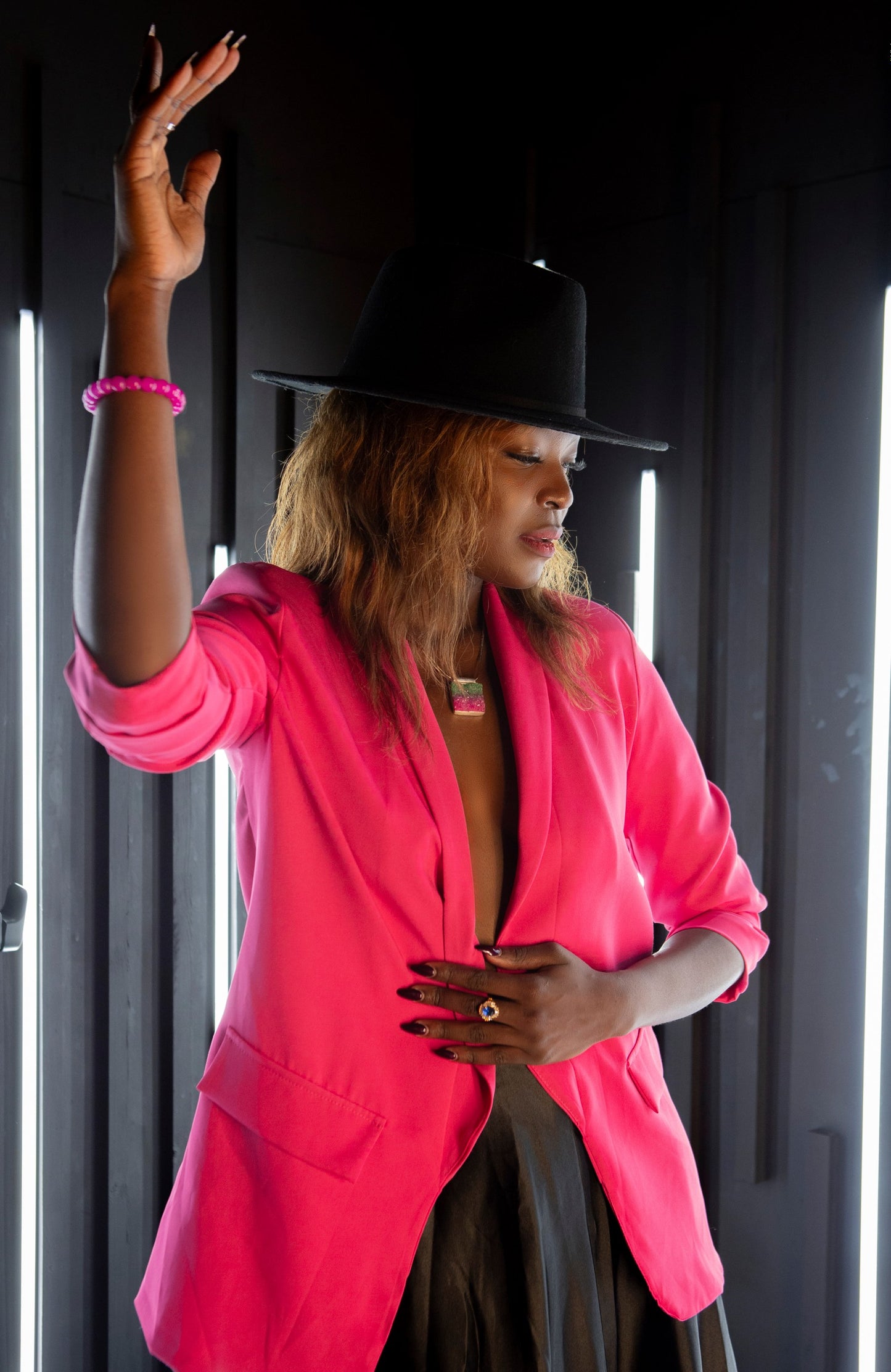 Green and Fuchsia Agate Pendant