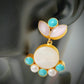 Pink and Turquoise Mother of Pearl Earrings