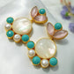 Pink and Turquoise Mother of Pearl Earrings