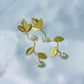 Leaf Gold earrings with Pearls
