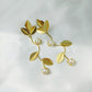 Leaf Gold earrings with Pearls