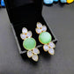 Green Chrysoprase Gold Earrings