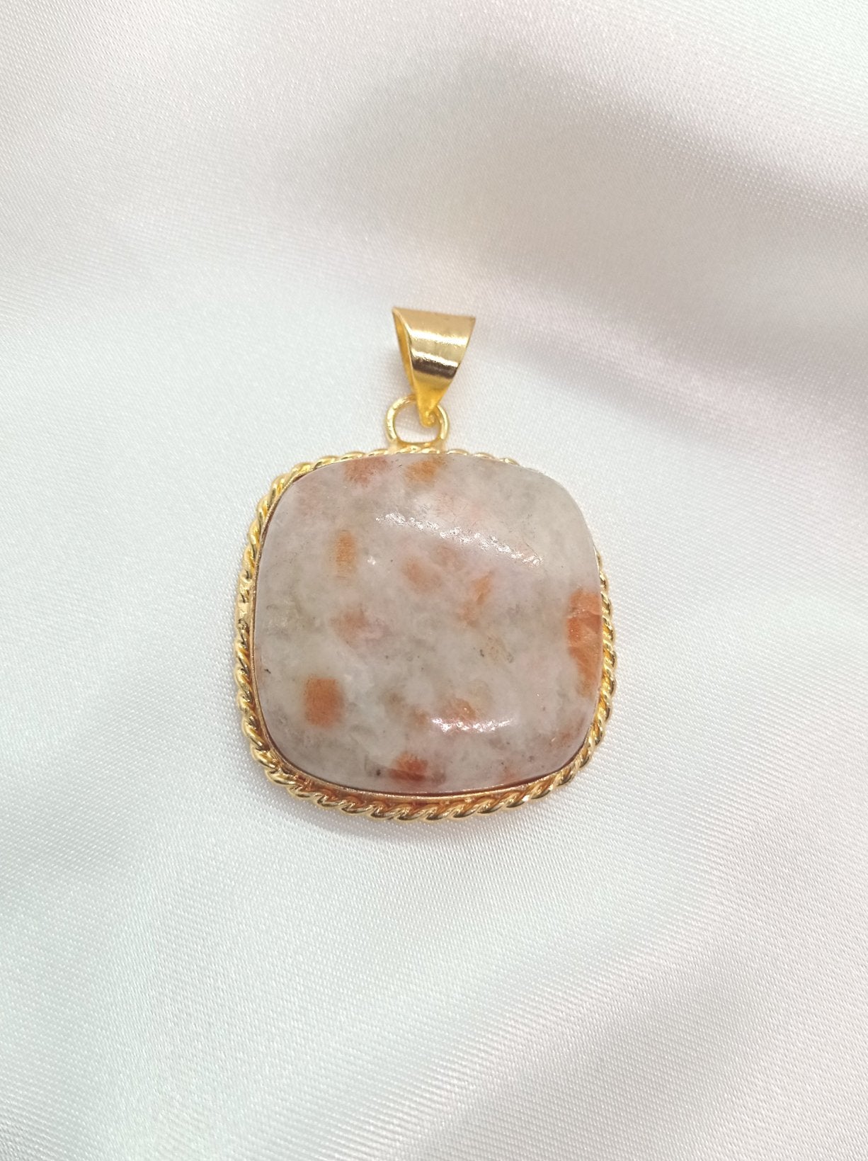 White Jasper with Orange dots