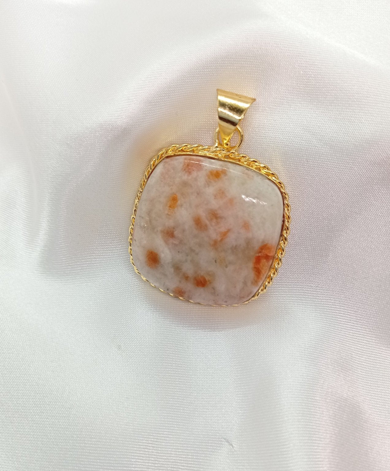 White Jasper with Orange dots