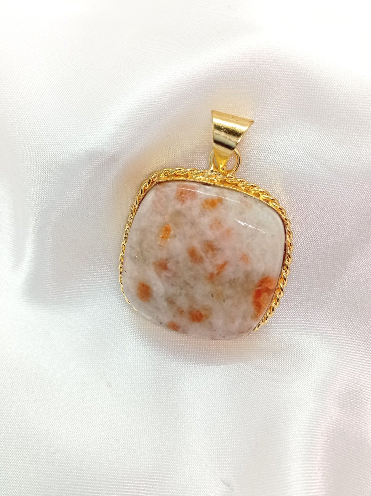 White Jasper with Orange dots
