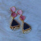 Rose quartz and Ametyst Pearl earrings