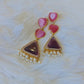 Rose quartz and Ametyst Pearl earrings