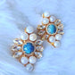 Natural Pearl and Turquoise Earrings