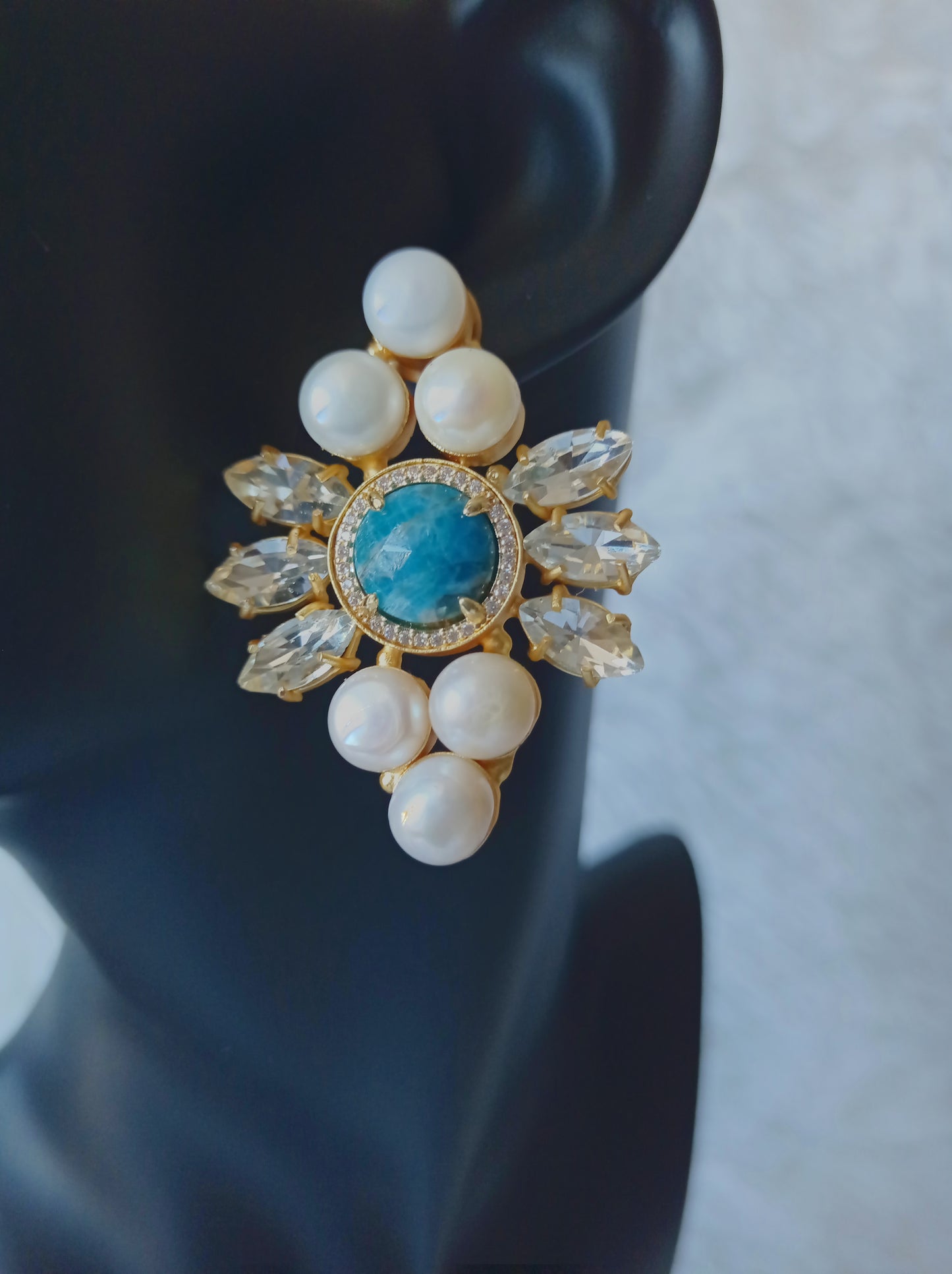 Natural Pearl and Turquoise Earrings