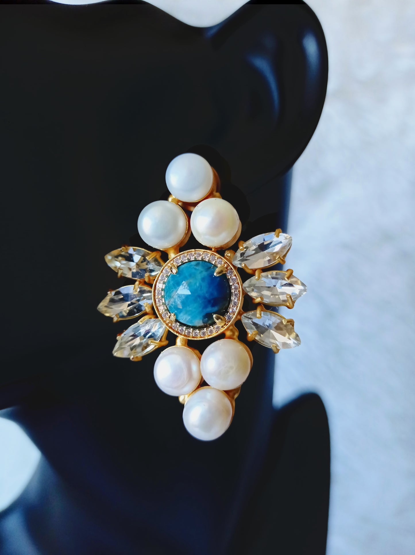 Natural Pearl and Turquoise Earrings