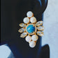 Natural Pearl and Turquoise Earrings