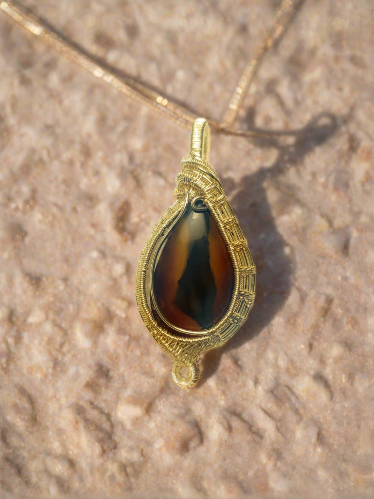 Tiger Eye- Wrapped Pendant