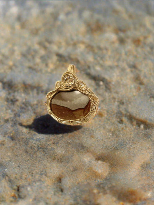 Lace Agate- Wire Wrapped Pendant