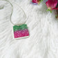 Green and Fuchsia Agate Pendant