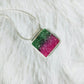 Green and Fuchsia Agate Pendant