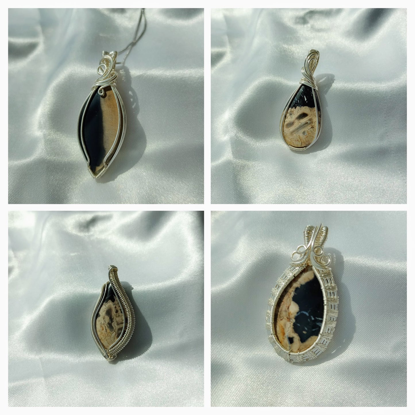 Palmroot Agate Wrapped Pendant