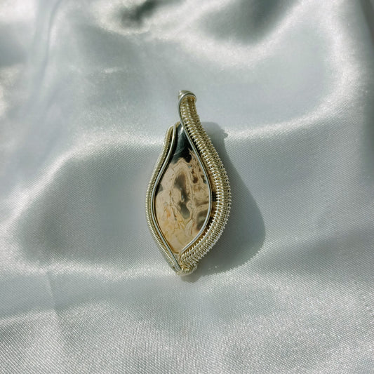 Palmroot Agate Wrapped Pendant