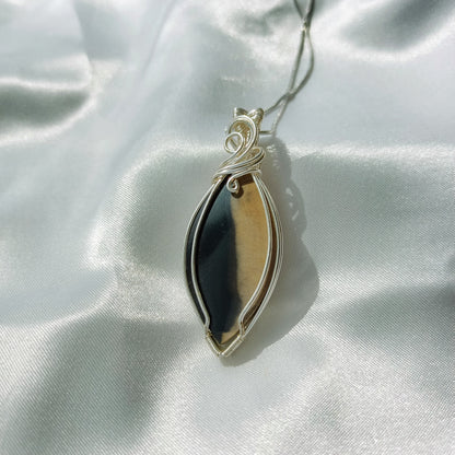 Palmroot Agate Wrapped Pendant