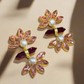 Ruby and Quartz gold earrings