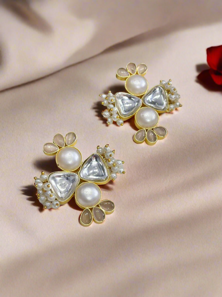 White pearl earrings