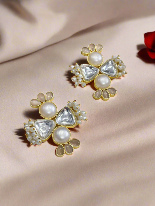 White pearl earrings