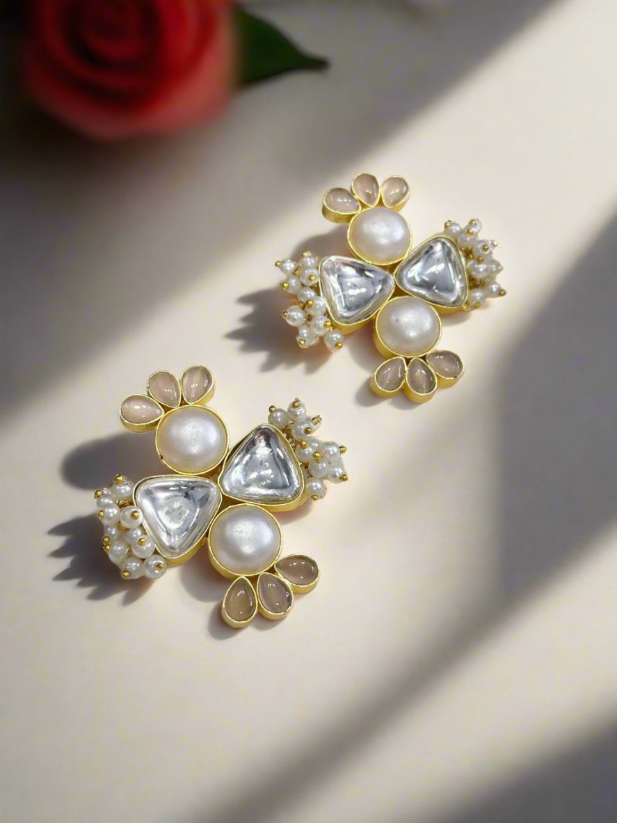 White pearl earrings