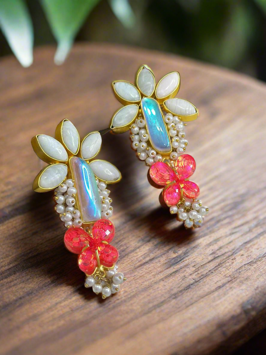 Opal and Pearl Statement earrings