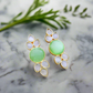 Green Chrysoprase Gold Earrings