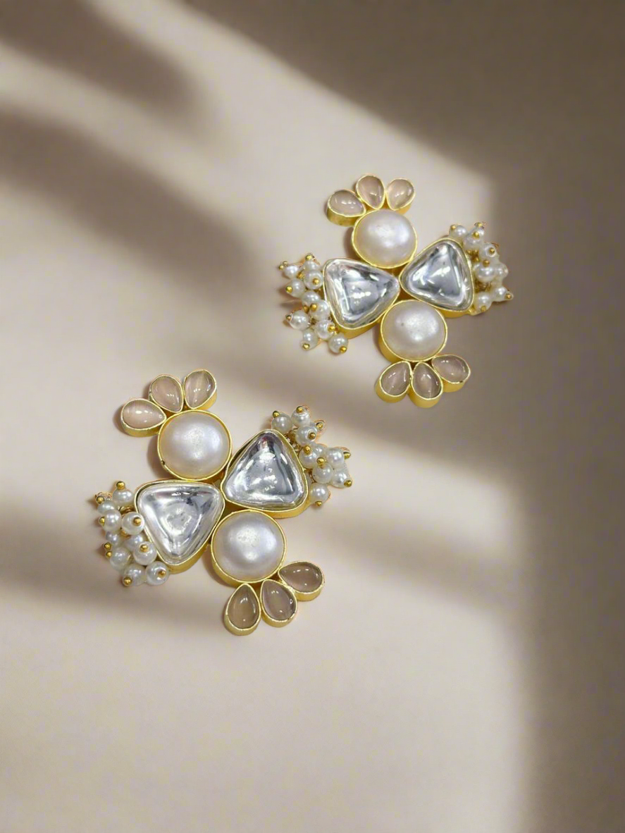 White pearl earrings