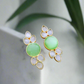 Green Chrysoprase Gold Earrings