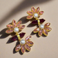 Ruby and Quartz gold earrings