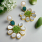 Green earrings with Mother of Pearl