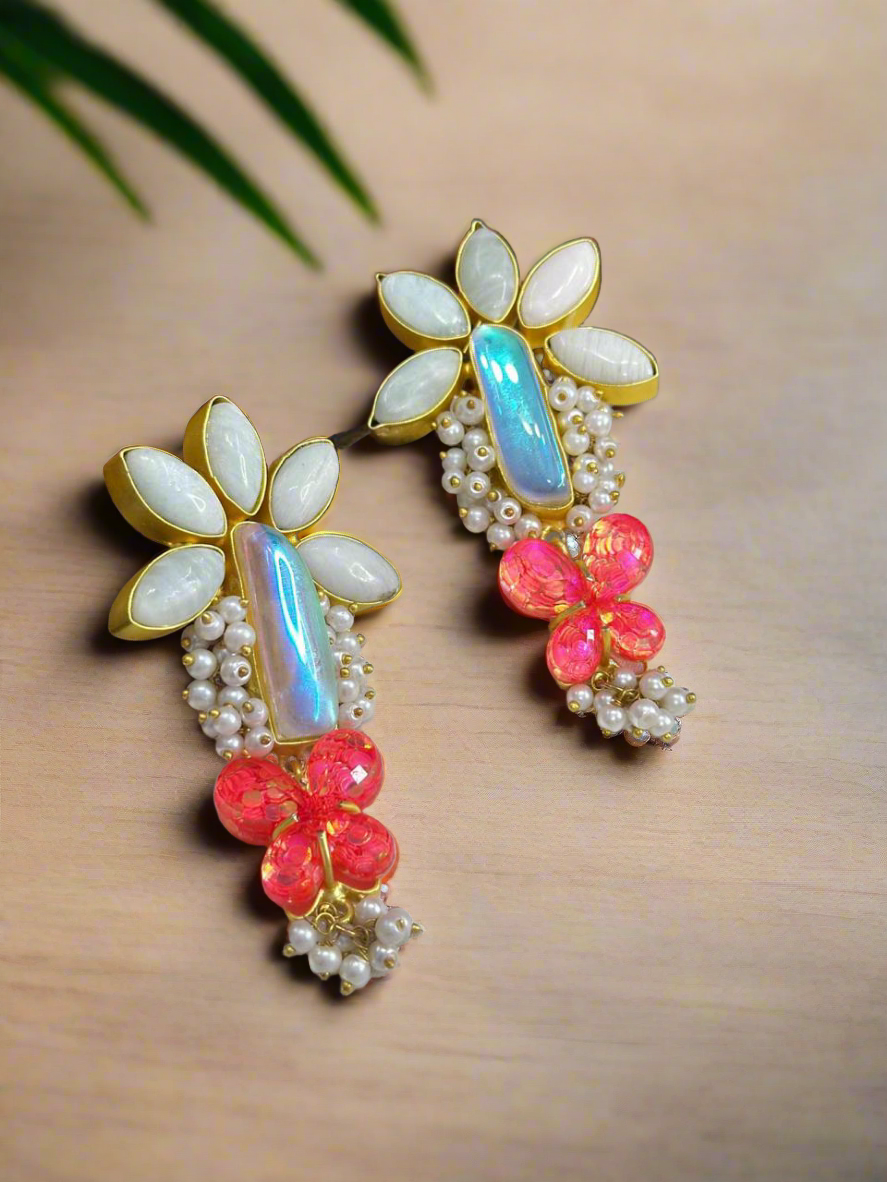 Opal and Pearl Statement earrings