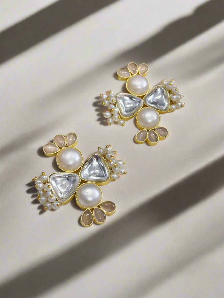 White pearl earrings