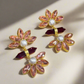 Ruby and Quartz gold earrings