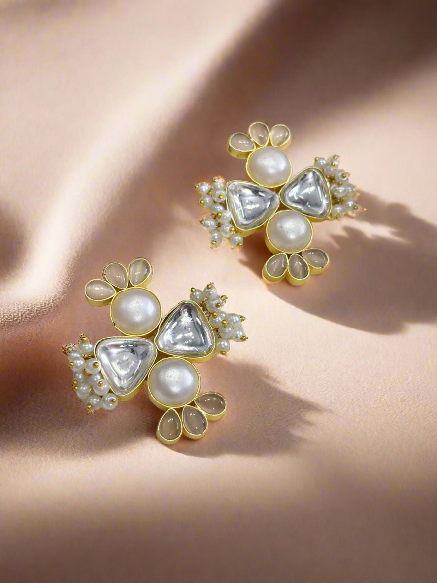 White pearl earrings