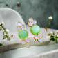 Green Chrysoprase Gold Earrings