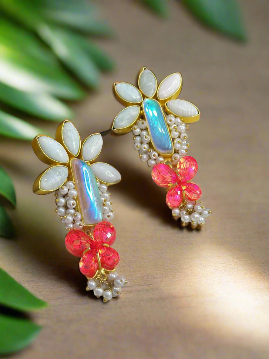 Opal and Pearl Statement earrings