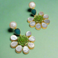 Green earrings with Mother of Pearl