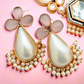Pink Quartz and Pearl Earrings