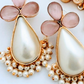 Pink Quartz and Pearl Earrings