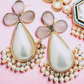 Pink Quartz and Pearl Earrings